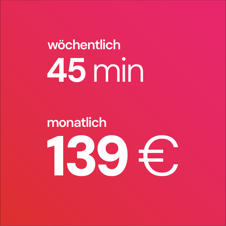 Klavierunterricht 45 Minuten pro Woche – 139 € monatlich Tarifübersicht: 45 Minuten wöchentlicher Musikunterricht bei der ARTIQ Musikschule für 139 € im Monat.